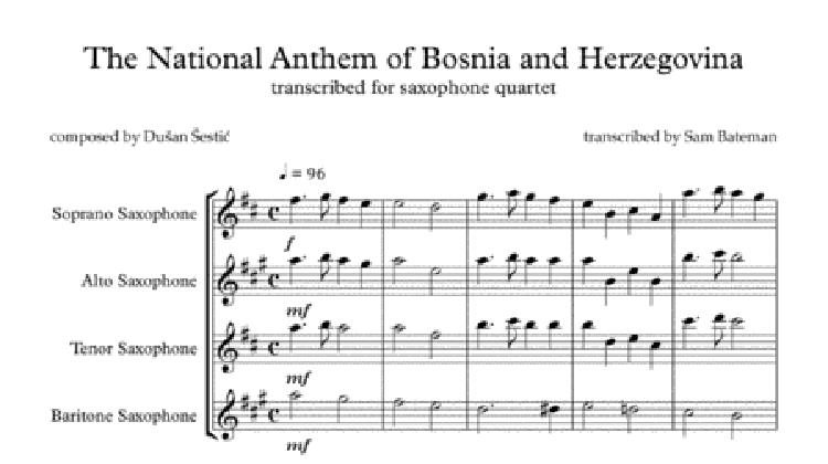 The National Anthem of Bosnia and Herzegovina